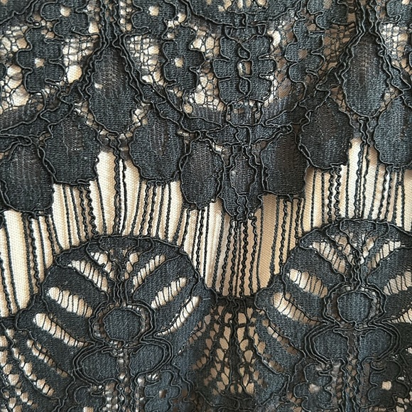 Black lace dress with beige liner- see through sleeves - Picture 3 of 4